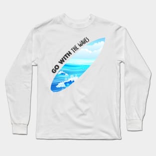 Surfboard Creative Waves Design Gift Long Sleeve T-Shirt